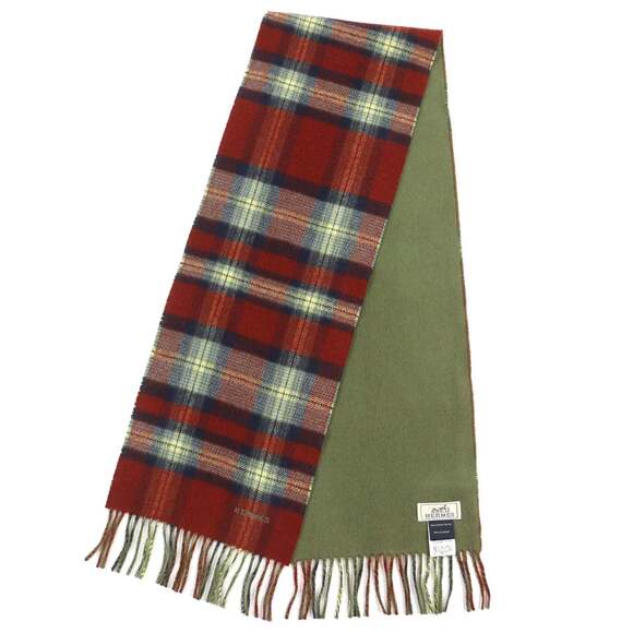 HERMES Authentic Red Scarf - Picture 3 of 11